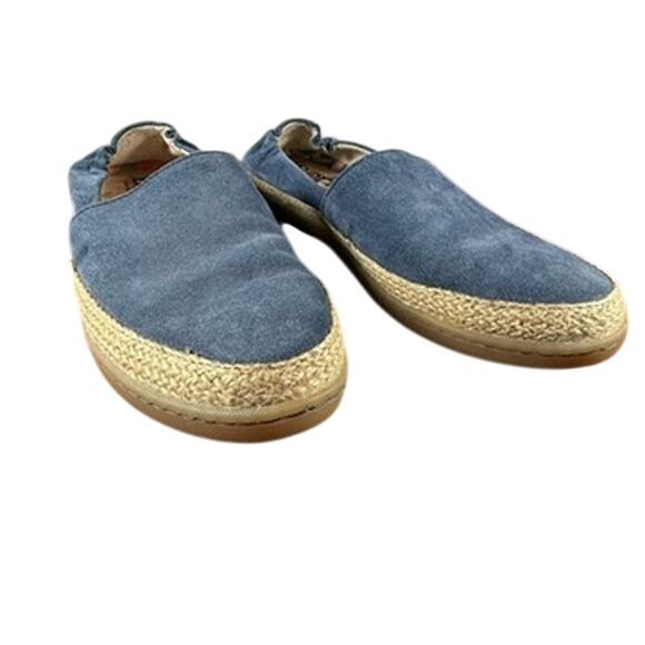 Born Castries Espadrille Flats Blue Suede Leather Slip-On Comfort Shoes 6M - Picture 2 of 11